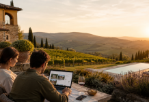 I 3 migliori comparatori di prezzi per le locazioni di vacanze in Toscana: Tosqana, Cozycozy e Rent in Tuscany Terrazza toscana con vista panoramica